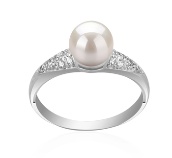 6-7mm AAAA Quality Freshwater Cultured Pearl Ring in Cristy White 6-7mm AAAA Quality Freshwater Cultured Pearl Ring in Cristy White
