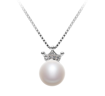 8-9mm AAA Quality Freshwater Cultured Pearl Pendant in Crown White 8-9mm AAA Quality Freshwater Cultured Pearl Pendant in Crown White