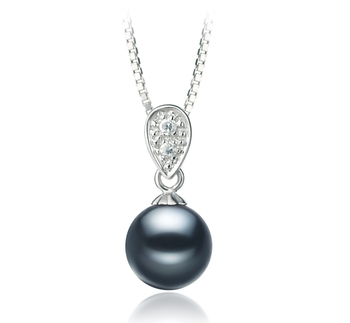 7-8mm AAAA Quality Freshwater Cultured Pearl Pendant in Daria Black 7-8mm AAAA Quality Freshwater Cultured Pearl Pendant in Daria Black