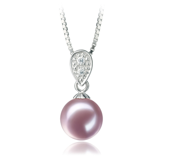 7-8mm AAAA Quality Freshwater Cultured Pearl Pendant in Daria Lavender 7-8mm AAAA Quality Freshwater Cultured Pearl Pendant in Daria Lavender