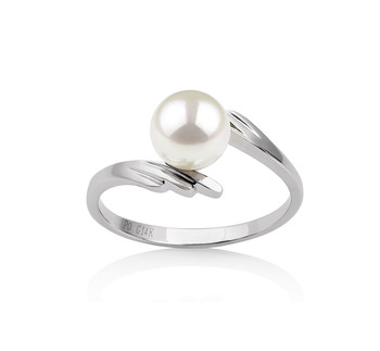 6-7mm AAA Quality Japanese Akoya Cultured Pearl Ring in Daron White 6-7mm AAA Quality Japanese Akoya Cultured Pearl Ring in Daron White