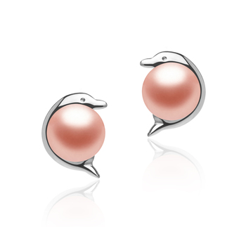 5-6mm AAA Quality Freshwater Cultured Pearl Earring Pair in Dolphin Pink 5-6mm AAA Quality Freshwater Cultured Pearl Earring Pair in Dolphin Pink