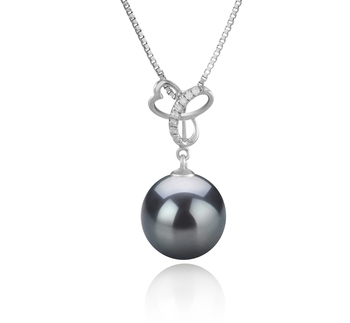 10-11mm AAA Quality Tahitian Cultured Pearl Pendant in Dorothy Black
