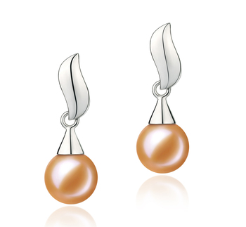 7-8mm AAAA Quality Freshwater Cultured Pearl Earring Pair in Edith Pink 7-8mm AAAA Quality Freshwater Cultured Pearl Earring Pair in Edith Pink