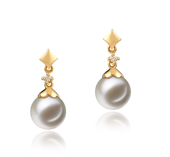 7-8mm AAAA Quality Freshwater Cultured Pearl Earring Pair in Georgia White 7-8mm AAAA Quality Freshwater Cultured Pearl Earring Pair in Georgia White