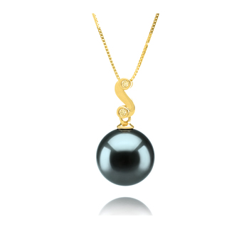 10-11mm AAA Quality Tahitian Cultured Pearl Pendant in Gisela Black 10-11mm AAA Quality Tahitian Cultured Pearl Pendant in Gisela Black