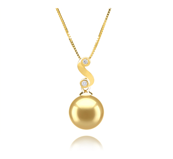 10-11mm AAA Quality South Sea Cultured Pearl Pendant in Gisela Gold 10-11mm AAA Quality South Sea Cultured Pearl Pendant in Gisela Gold