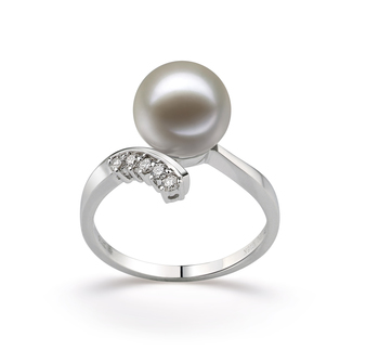 9-10mm AAAA Quality Freshwater Cultured Pearl Ring in Grace White 9-10mm AAAA Quality Freshwater Cultured Pearl Ring in Grace White