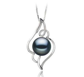 12-13mm AA Quality Freshwater Cultured Pearl Pendant in Hannah Black 12-13mm AA Quality Freshwater Cultured Pearl Pendant in Hannah Black