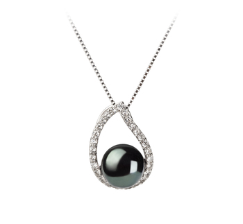 9-10mm AA Quality Freshwater Cultured Pearl Pendant in Isabella Black 9-10mm AA Quality Freshwater Cultured Pearl Pendant in Isabella Black