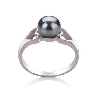 6-7mm AA Quality Freshwater Cultured Pearl Ring in Jessica Black