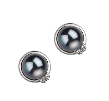 6-7mm AA Quality Japanese Akoya Cultured Pearl Earring Pair in Jocelyn Black 6-7mm AA Quality Japanese Akoya Cultured Pearl Earring Pair in Jocelyn Black