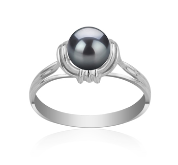 6-7mm AAAA Quality Freshwater Cultured Pearl Ring in Joy Black 6-7mm AAAA Quality Freshwater Cultured Pearl Ring in Joy Black