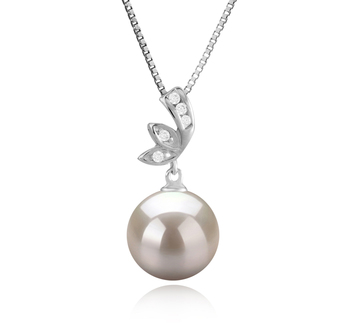 10-11mm AAAA Quality Freshwater Cultured Pearl Pendant in Justine White 10-11mm AAAA Quality Freshwater Cultured Pearl Pendant in Justine White