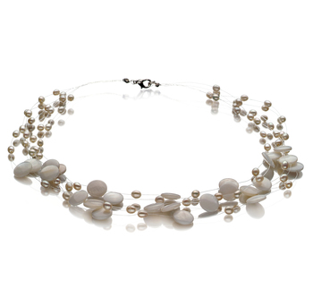 4-10mm A Quality Freshwater Cultured Pearl Necklace in Keita White 4-10mm A Quality Freshwater Cultured Pearl Necklace in Keita White
