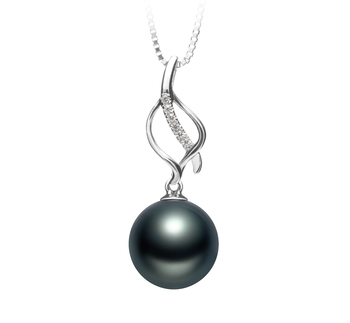 10-11mm AAA Quality Tahitian Cultured Pearl Pendant in Leah Black 10-11mm AAA Quality Tahitian Cultured Pearl Pendant in Leah Black