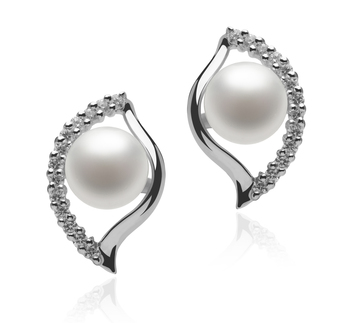6-7mm AAAA Quality Freshwater Cultured Pearl Earring Pair in Lilia White 6-7mm AAAA Quality Freshwater Cultured Pearl Earring Pair in Lilia White