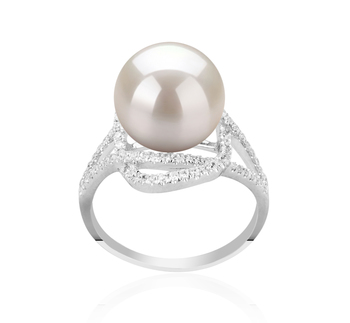 10-11mm AAAA Quality Freshwater Cultured Pearl Ring in Maddie White 10-11mm AAAA Quality Freshwater Cultured Pearl Ring in Maddie White