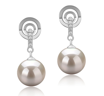 8-9mm AAAA Quality Freshwater Cultured Pearl Earring Pair in Madonna White 8-9mm AAAA Quality Freshwater Cultured Pearl Earring Pair in Madonna White