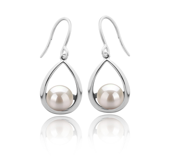 7-8mm AAAA Quality Freshwater Cultured Pearl Earring Pair in Marcia White 7-8mm AAAA Quality Freshwater Cultured Pearl Earring Pair in Marcia White
