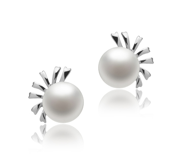 7-8mm AA Quality Freshwater Cultured Pearl Earring Pair in Marissa White 7-8mm AA Quality Freshwater Cultured Pearl Earring Pair in Marissa White