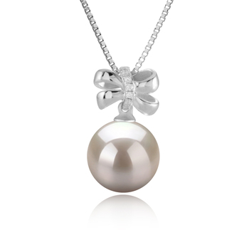 10-11mm AAAA Quality Freshwater Cultured Pearl Pendant in Marte White