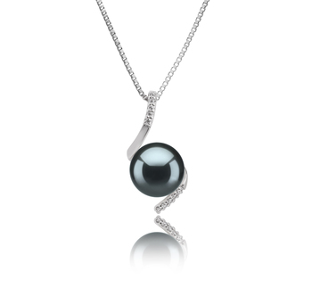 9-10mm AAA Quality Tahitian Cultured Pearl Pendant in Mathilde Black