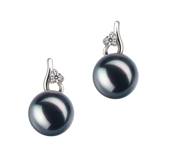 7-8mm AA Quality Japanese Akoya Cultured Pearl Earring Pair in Melissa Black 7-8mm AA Quality Japanese Akoya Cultured Pearl Earring Pair in Melissa Black