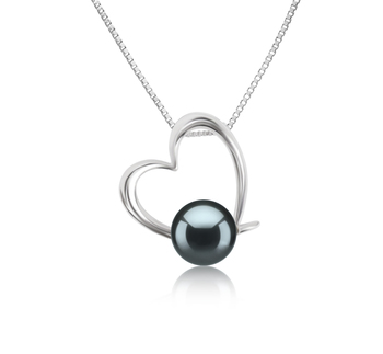 10-11mm AAAA Quality Freshwater Cultured Pearl Pendant in Miranda Black 10-11mm AAAA Quality Freshwater Cultured Pearl Pendant in Miranda Black