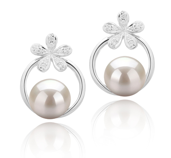 7-8mm AAAA Quality Freshwater Cultured Pearl Earring Pair in Molly White 7-8mm AAAA Quality Freshwater Cultured Pearl Earring Pair in Molly White