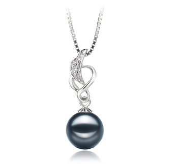 8-9mm AA Quality Japanese Akoya Cultured Pearl Pendant in Naomi Black 8-9mm AA Quality Japanese Akoya Cultured Pearl Pendant in Naomi Black