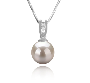 8-9mm AAAA Quality Freshwater Cultured Pearl Pendant in Nerea White 8-9mm AAAA Quality Freshwater Cultured Pearl Pendant in Nerea White