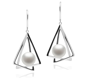 10-11mm AA Quality Freshwater Cultured Pearl Earring Pair in Nichelle White 10-11mm AA Quality Freshwater Cultured Pearl Earring Pair in Nichelle White