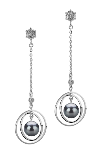 6-7mm AA Quality Japanese Akoya Cultured Pearl Earring Pair in Paula Black 6-7mm AA Quality Japanese Akoya Cultured Pearl Earring Pair in Paula Black