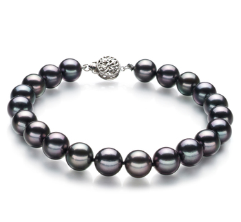8.5-9mm AAA Quality Japanese Akoya Cultured Pearl Bracelet in Black
