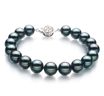 8.5-9mm AA Quality Japanese Akoya Cultured Pearl Bracelet in Black