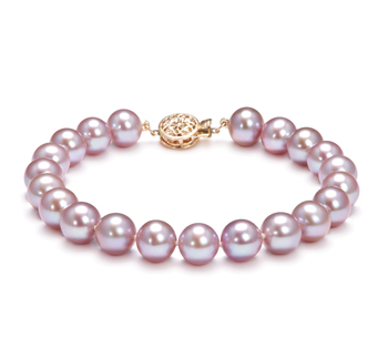 8.5-9.5mm AAA Quality Freshwater Cultured Pearl Bracelet in Lavender