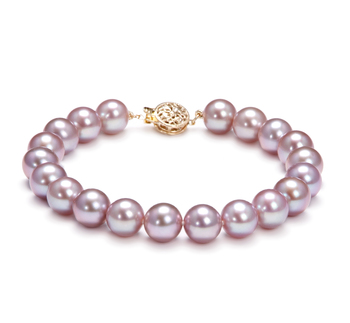 8.5-9.5mm AAAA Quality Freshwater Cultured Pearl Bracelet in Lavender