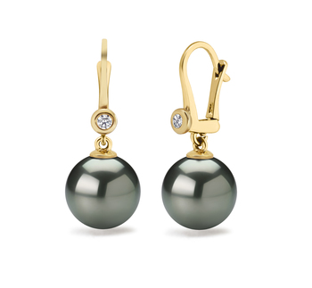 10-11mm AAA Quality Tahitian Cultured Pearl Earring Pair in Illuminate Black 10-11mm AAA Quality Tahitian Cultured Pearl Earring Pair in Illuminate Black
