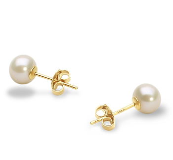 5-6mm AAA Quality Freshwater Cultured Pearl Earring Pair in White 5-6mm AAA Quality Freshwater Cultured Pearl Earring Pair in White