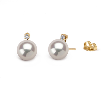 7-8mm AAA Quality Japanese Akoya Cultured Pearl Earring Pair in Eternity White 7-8mm AAA Quality Japanese Akoya Cultured Pearl Earring Pair in Eternity White