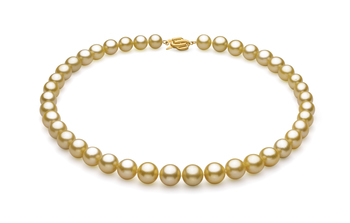9-11.8mm AAA Quality South Sea Cultured Pearl Necklace in Gold 9-11.8mm AAA Quality South Sea Cultured Pearl Necklace in Gold