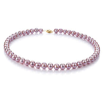 7-8mm AA Quality Freshwater Cultured Pearl Necklace in Lavender