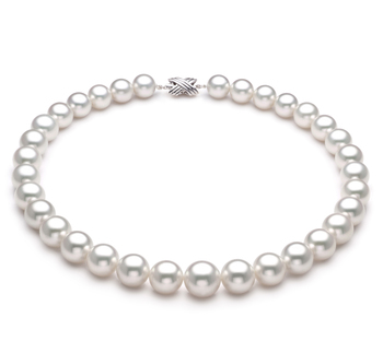 elegant 12-13mm south sea baroque white pearl necklace 18inch