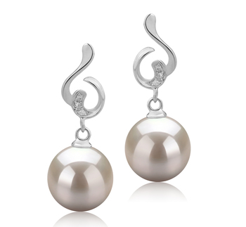 8-9mm AAAA Quality Freshwater Cultured Pearl Earring Pair in Priscilla White 8-9mm AAAA Quality Freshwater Cultured Pearl Earring Pair in Priscilla White