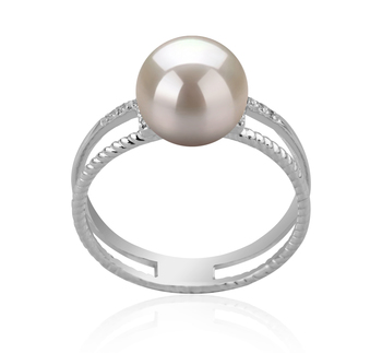 8-9mm AAA Quality Japanese Akoya Cultured Pearl Ring in Rahara White