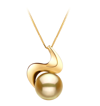 10-11mm AA Quality South Sea Cultured Pearl Pendant in Rosalie Gold 10-11mm AA Quality South Sea Cultured Pearl Pendant in Rosalie Gold