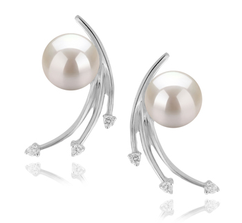 6-7mm AA Quality Japanese Akoya Cultured Pearl Earring Pair in Rosie White 6-7mm AA Quality Japanese Akoya Cultured Pearl Earring Pair in Rosie White