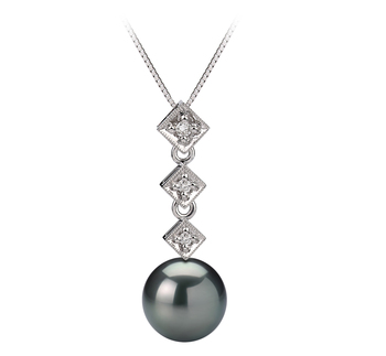 8-9mm AAA Quality Tahitian Cultured Pearl Pendant in Rozene Black 8-9mm AAA Quality Tahitian Cultured Pearl Pendant in Rozene Black