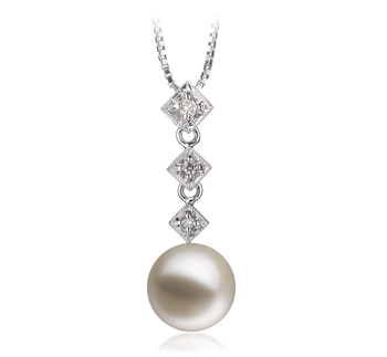 9-10mm AAAA Quality Freshwater Cultured Pearl Pendant in Rozene White 9-10mm AAAA Quality Freshwater Cultured Pearl Pendant in Rozene White